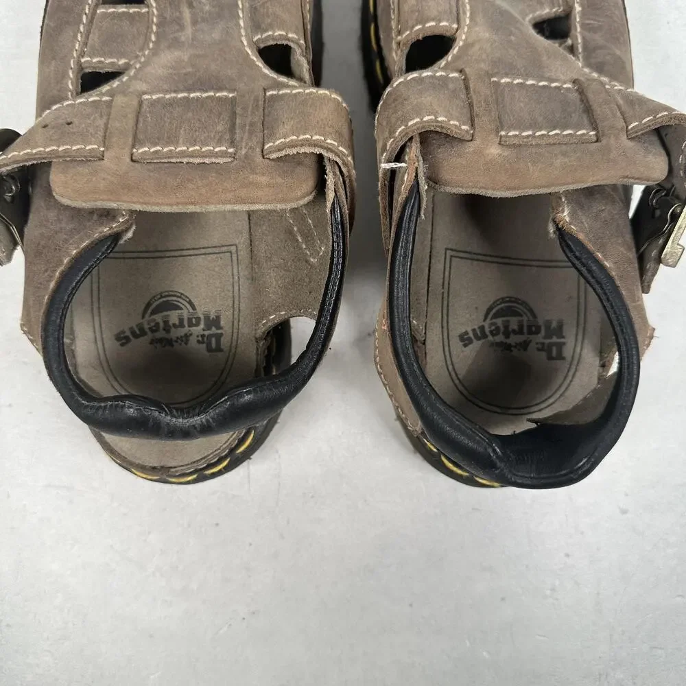 Dr. Martens Sandals Shoes Mens Size 9 Brown Leather Fisherman Buckle England 90s
